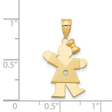 AA Diamond Kid Charm Pendant in Real 14k Yellow Gold