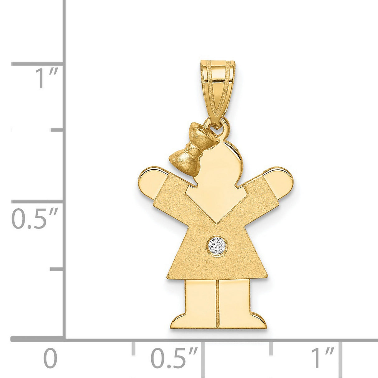 VS Diamond Kid Charm Pendant in Real 14k Yellow Gold