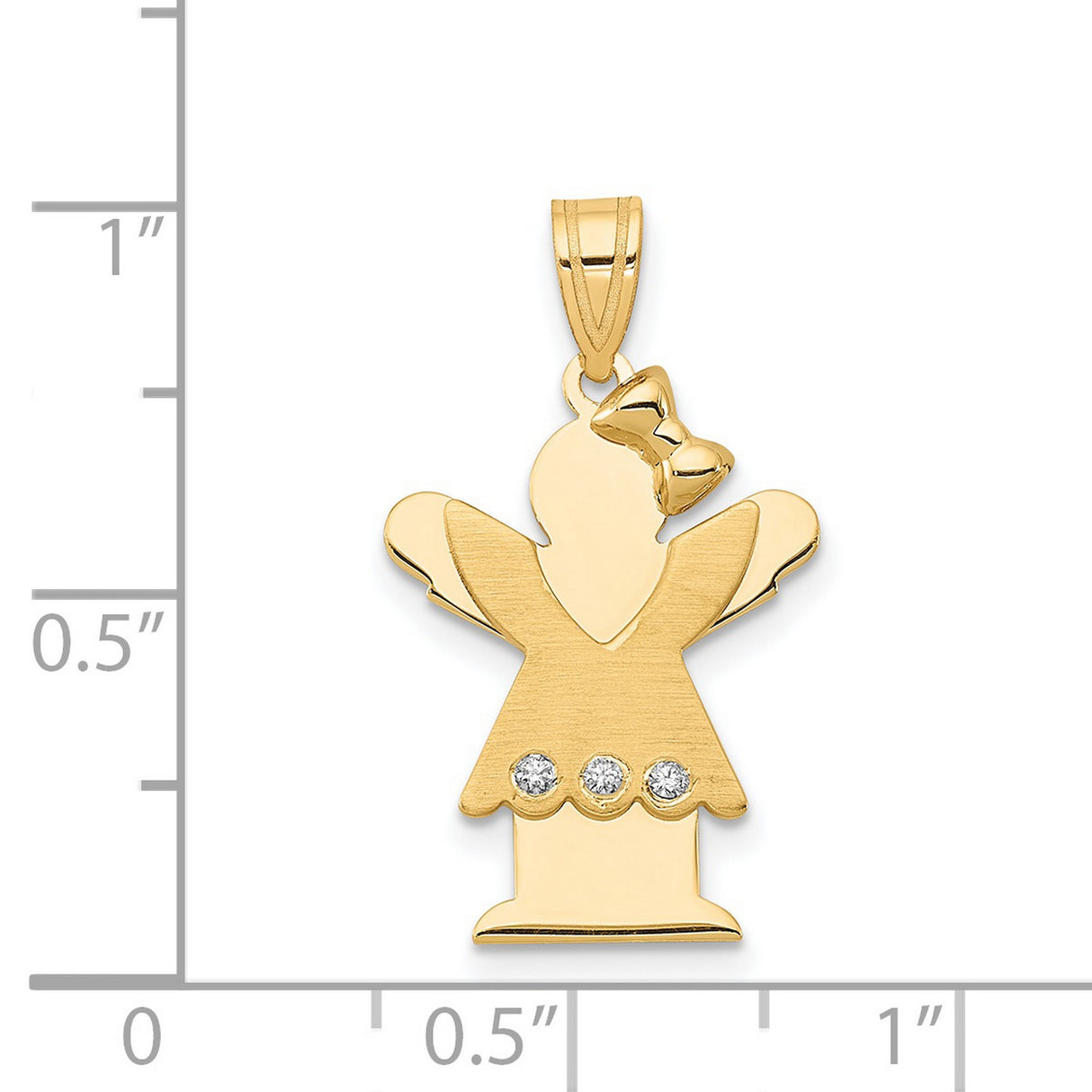 A Diamond Kid Charm Pendant in Real 14k Yellow Gold