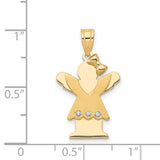 AA Diamond Kid Charm Pendant in Real 14k Yellow Gold