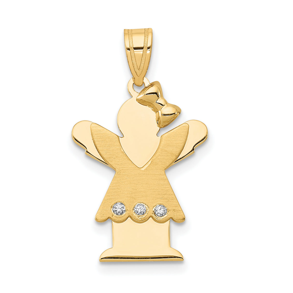 VS Diamond Kid Charm Pendant in Real 14k Yellow Gold