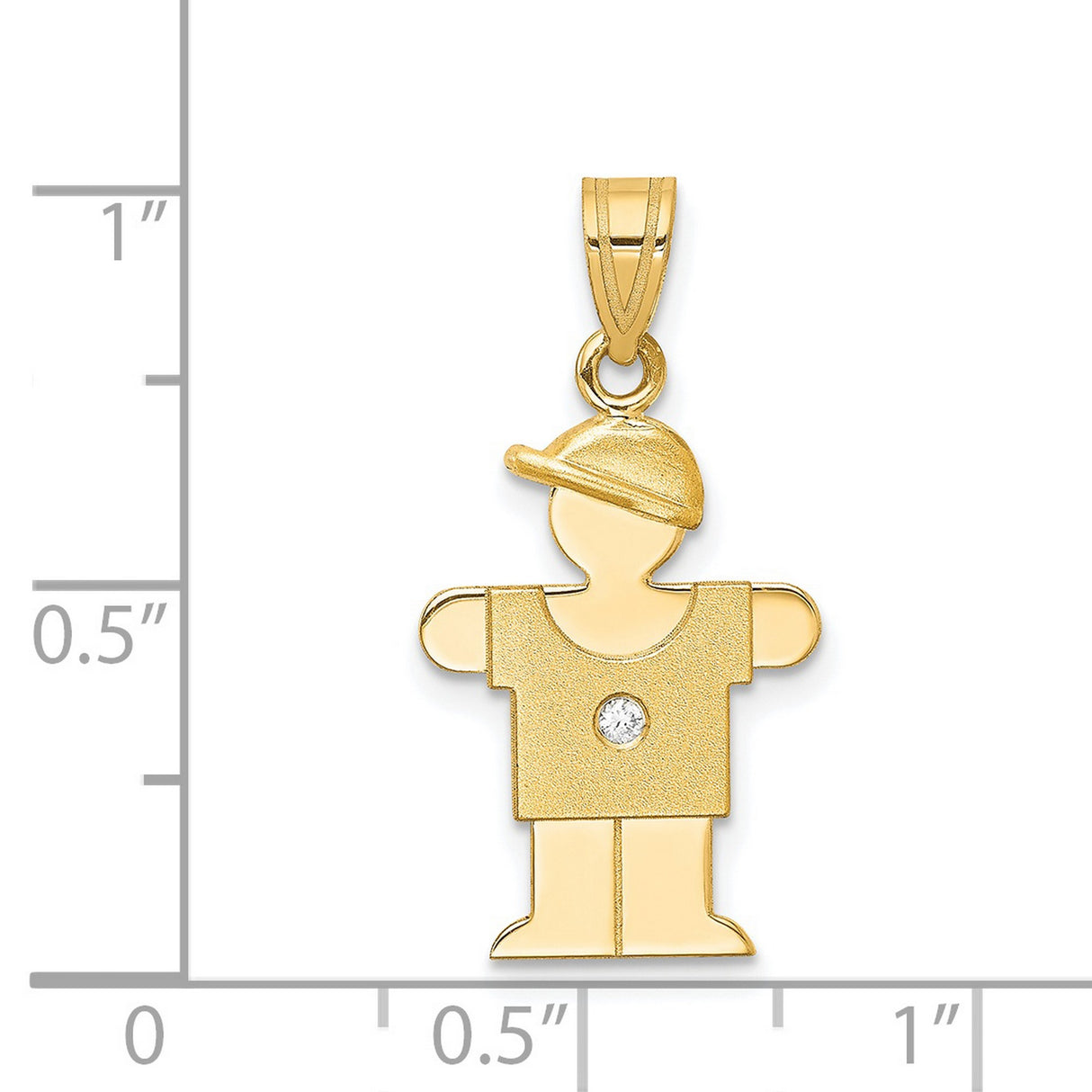 AA Diamond Charm Pendant in Real 14k Yellow Gold