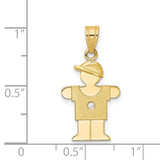 VS Diamond Kid Charm Pendant in Real 14k Yellow Gold