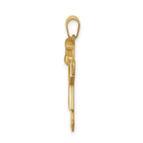 AA Diamond Kid Charm Pendant in Real 14k Yellow Gold