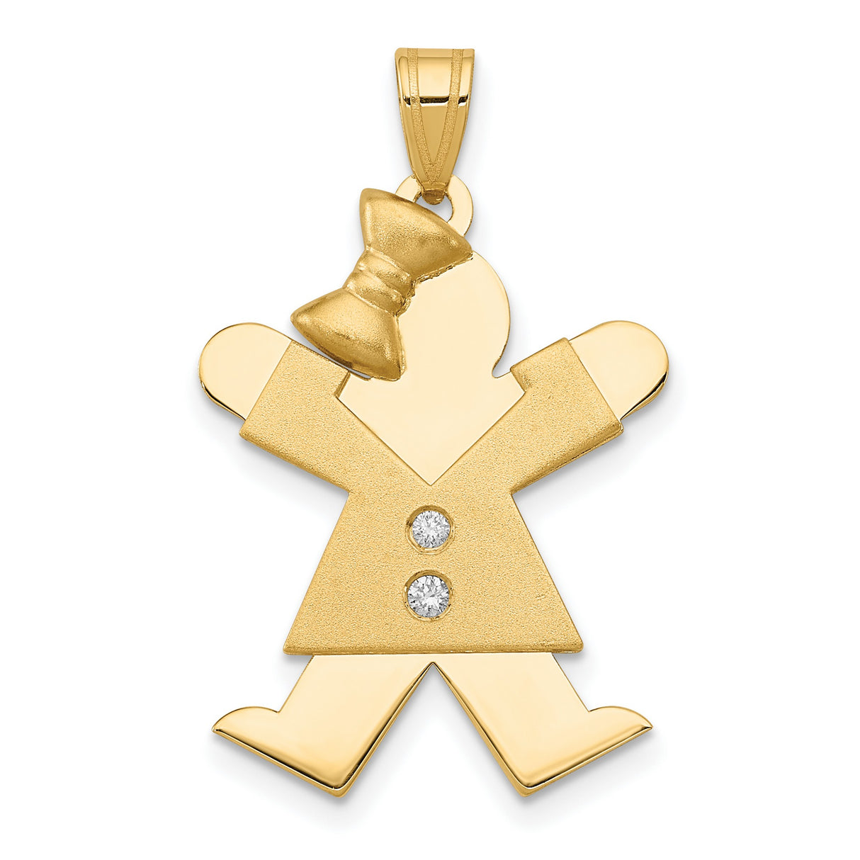 A Diamond Kid Charm Pendant in Real 14k Yellow Gold