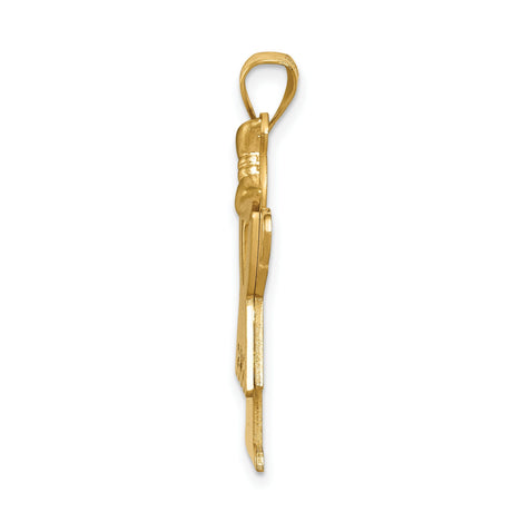AAA Diamond Kid Charm Pendant in Real 14k Yellow Gold
