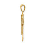 AAA Diamond Kid Charm Pendant in Real 14k Yellow Gold