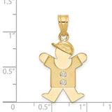 A Diamond Kid Charm Pendant in Real 14k Yellow Gold