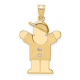 A Diamond Kid Charm Pendant in Real 14k Yellow Gold