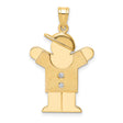 14k Yellow Gold Boy Pendant with Diamond Accents, Stylized Cap-Wearing Charm Symbolizing Son and Family Love