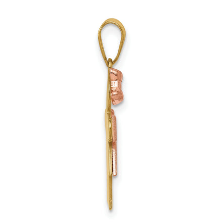 A Diamond Kid Charm Pendant in Real 14k Multi-Tone Gold