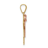 A Diamond Kid Charm Pendant in Real 14k Multi-Tone Gold