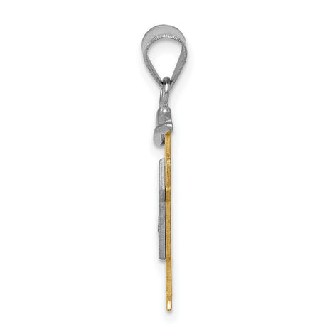 14k Two-Tone Gold Boy Pendant with Cap and T-Shirt, Diamond Accent, Symbolic Family Charm