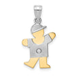 14k Two-Tone Gold Boy Pendant with Cap and T-Shirt, Diamond Accent, Symbolic Family Charm