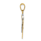 14k Two-Tone Gold Boy Pendant with Diamond Accent, Textured Cap and Shirt Design