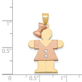 A Diamond Kid Charm Pendant in Real 14k Multi-Tone Gold