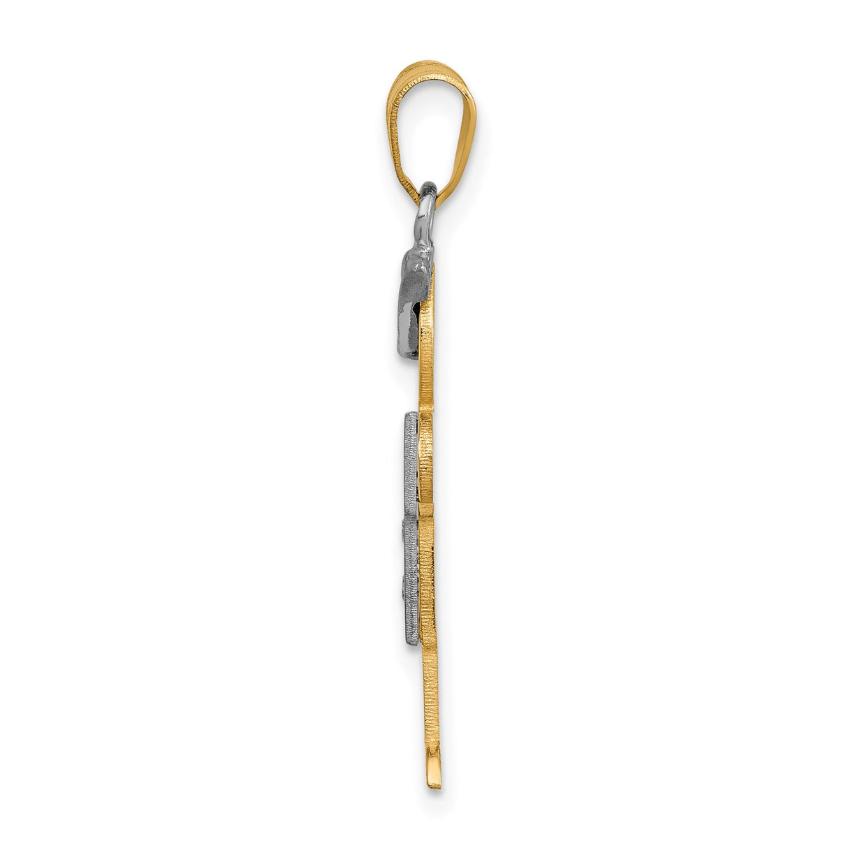 14k Two-Tone Gold Boy Pendant with Hat and Diamond Accents, Family Charm Jewelry