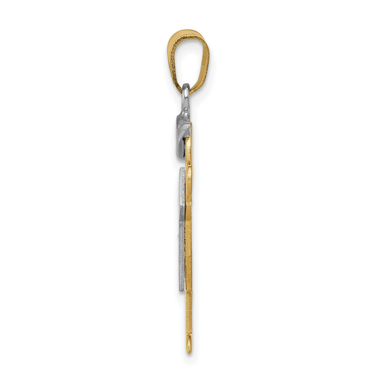 14k Two-Tone Gold Boy Pendant with Cap, Diamond Accents, Sentimental Mother Son Charm