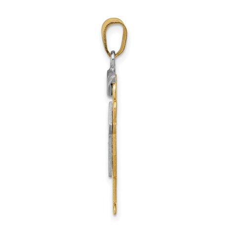 14k Two-Tone Gold Boy Pendant with Cap, Diamond Accents, Sentimental Mother Son Charm