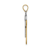 14k Two Tone Gold Boy Pendant with Diamond Accents, Stylized Figure Charm