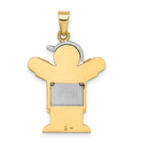 A Diamond Kid Charm Pendant in Real 14k Multi-Tone Gold