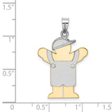 A Diamond Kid Charm Pendant in Real 14k Multi-Tone Gold