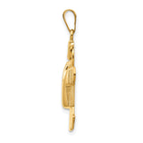 14k Yellow Gold Pendant, Stylized Boy in Baseball Cap and T-Shirt, Sentimental Family Charm