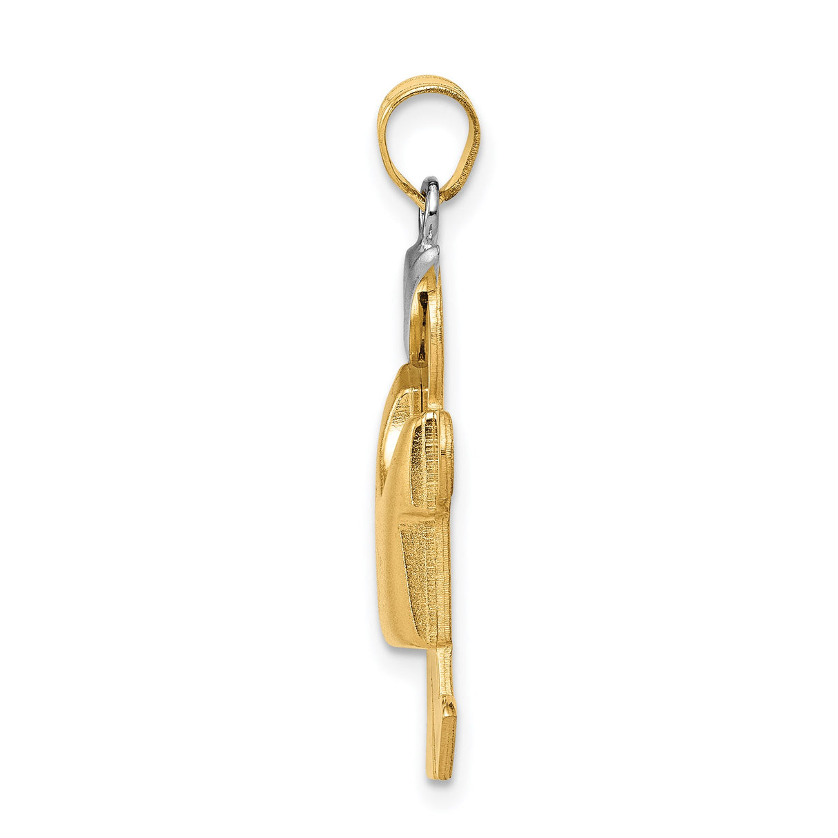 14k Two-Tone Gold Boy Pendant with Cap, Puffed Son Charm for Women or Moms