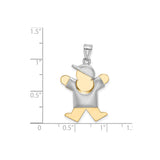 14k Two-Tone Gold Boy Pendant with Cap and Shirt, Sentimental Family Charm