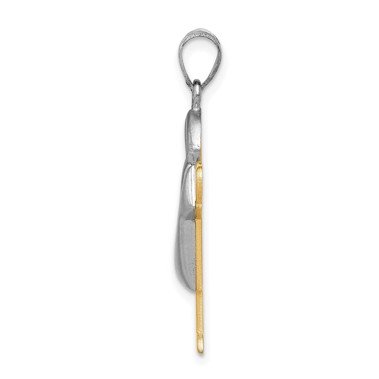 14k Two-Tone Gold Boy Pendant Charm with Cap, Stylized Family Design