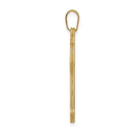 14k Yellow Gold Cross Pendant, Beveled Latin Cross with Polished Finish for Women or Unisex Wear