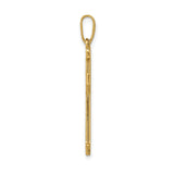 14k Yellow Gold Cross Pendant with Beveled Edges and Gothic Pointed Design