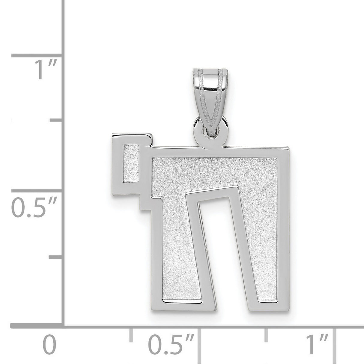 14k White Gold Chai Pendant, Hebrew Life Symbol Charm, Unisex Jewish Faith Jewelry