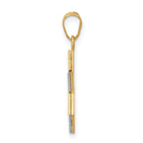 Star Of David With Cut-Out Design In Center Charm Pendant in Real 14k Multi-Tone Gold