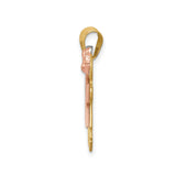 14k Tri Color Gold Boy and Girl Pendant Charm, Family Symbol Jewelry for Women