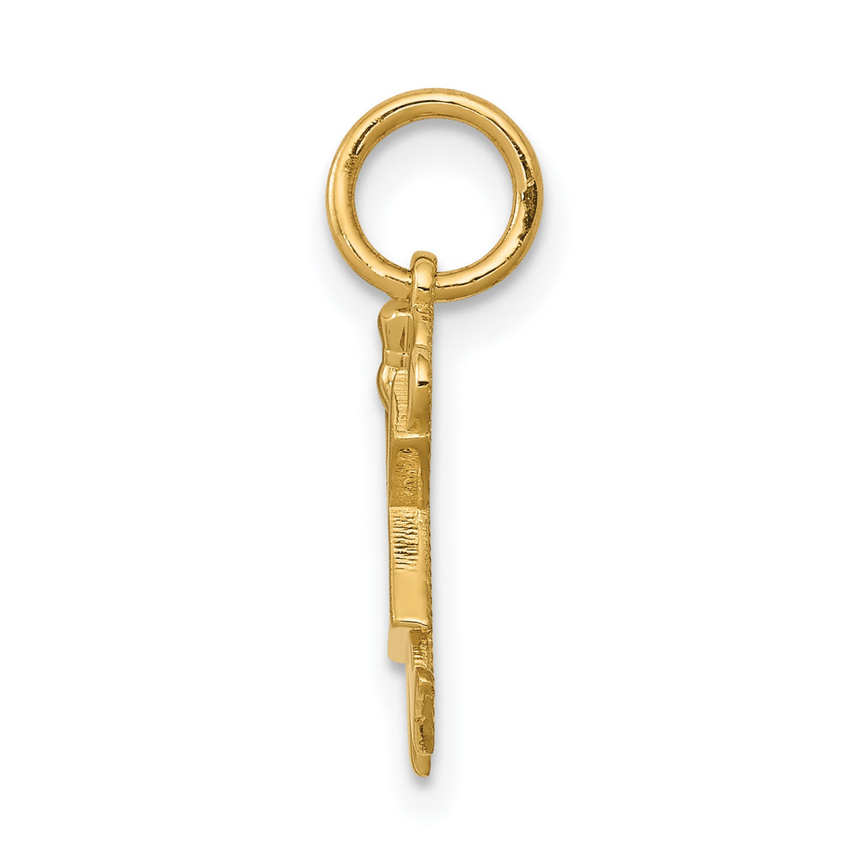 Mini Girl Joy Charm Pendant in Real 14k Yellow Gold