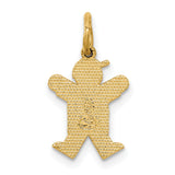 14k Yellow Gold Boy Pendant with Cap and T-Shirt, Mini Silhouette Family Charm