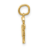 14k Yellow Gold Boy Charm Pendant with Cap, Minimalist Motherhood Jewelry Keepsake