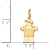 14k Yellow Gold Boy Charm Pendant with Cap, Minimalist Motherhood Jewelry Keepsake