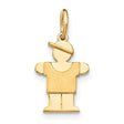 14k Yellow Gold Boy Charm Pendant with Cap, Minimalist Motherhood Jewelry Keepsake