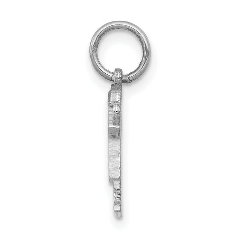 14k White Gold Boy Charm Pendant with Cap and Raised Arms, Symbol of Family and Love