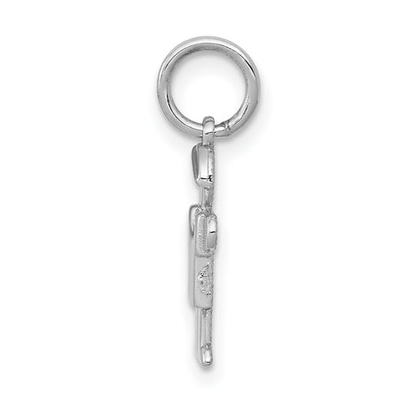 14k White Gold Boy Charm Pendant, Stylized Son Figure, Sentimental Family Jewelry