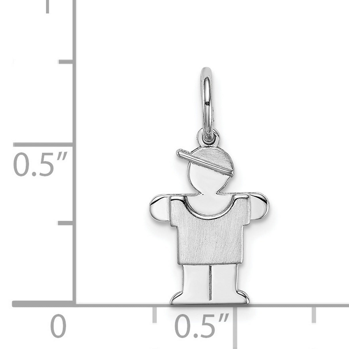 14k White Gold Boy Charm Pendant, Stylized Son Figure, Sentimental Family Jewelry