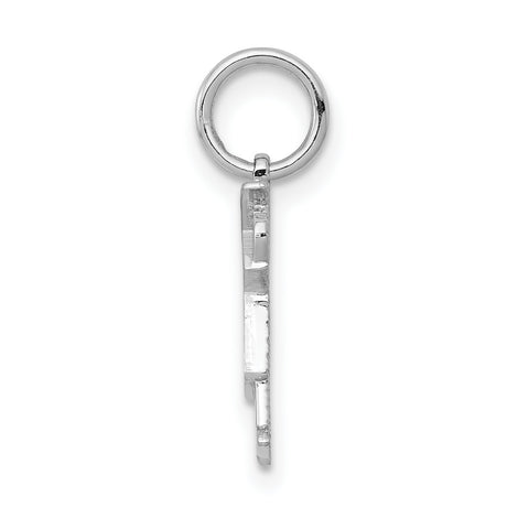 14k White Gold Boy Pendant Charm with Cap, Stylized Son Figure Jewelry for Women