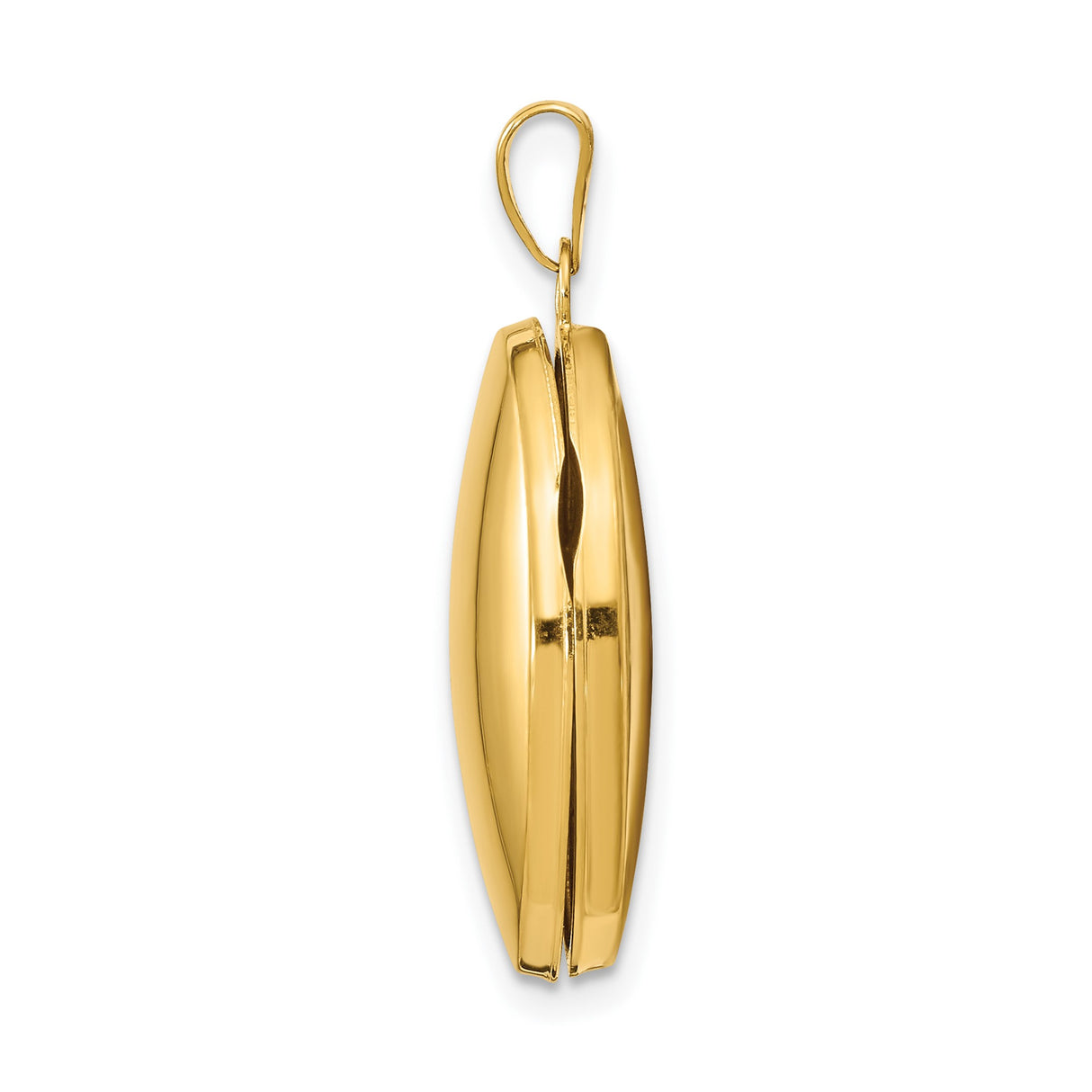 14k Yellow Gold Oval Locket Pendant, Polished Finish, Holds Two Photos, Classic Memorial Jewelry