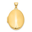 14k Yellow Gold Oval Locket Pendant, Polished Finish, Holds Two Photos, Classic Memorial Jewelry
