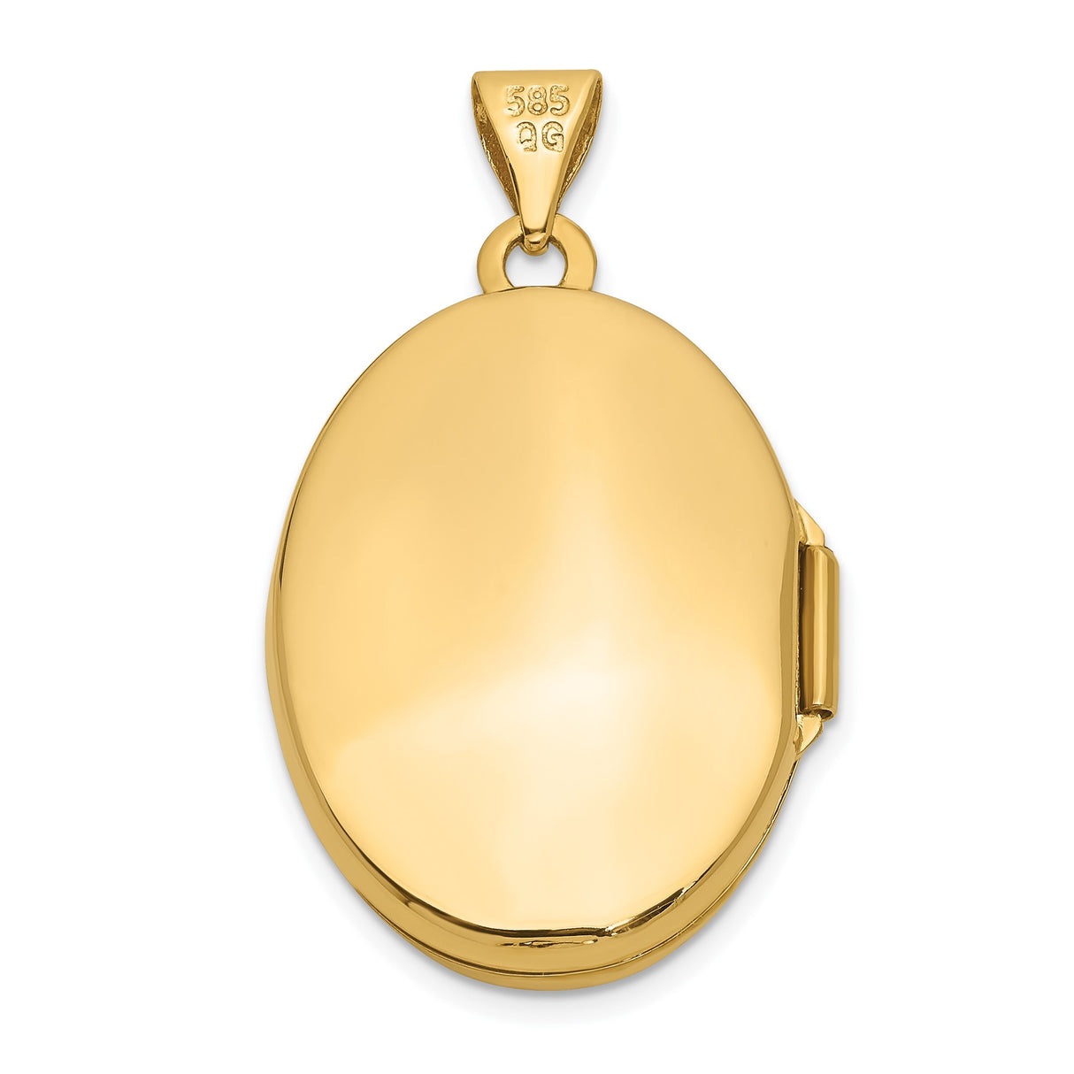 14k Yellow Gold Oval Locket Pendant with Floral Engraving for Women
