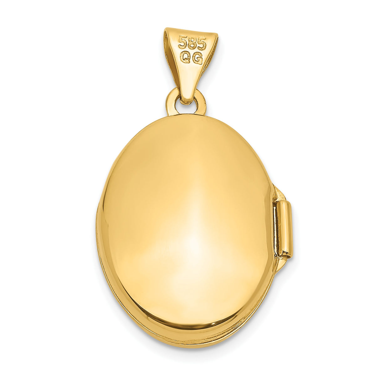 14k Yellow Gold Oval Locket Pendant with Floral Scroll Design for Women