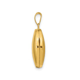 14k Yellow Gold Oval Locket Pendant with Polished Finish, Hinged Design, Classic Memorial Jewelry