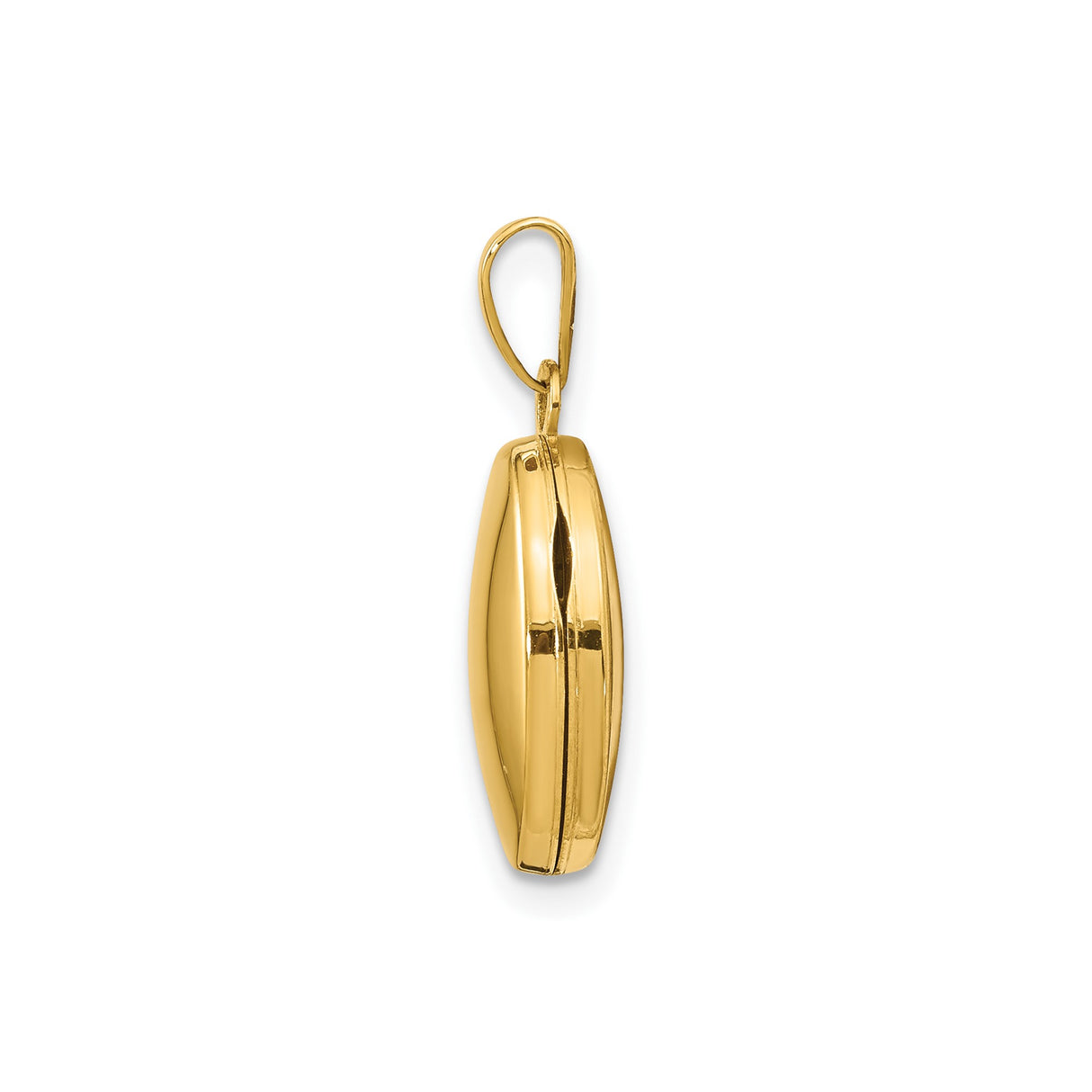 14k Yellow Gold Oval Locket Pendant, Hinged Design with Smooth Polished Surface